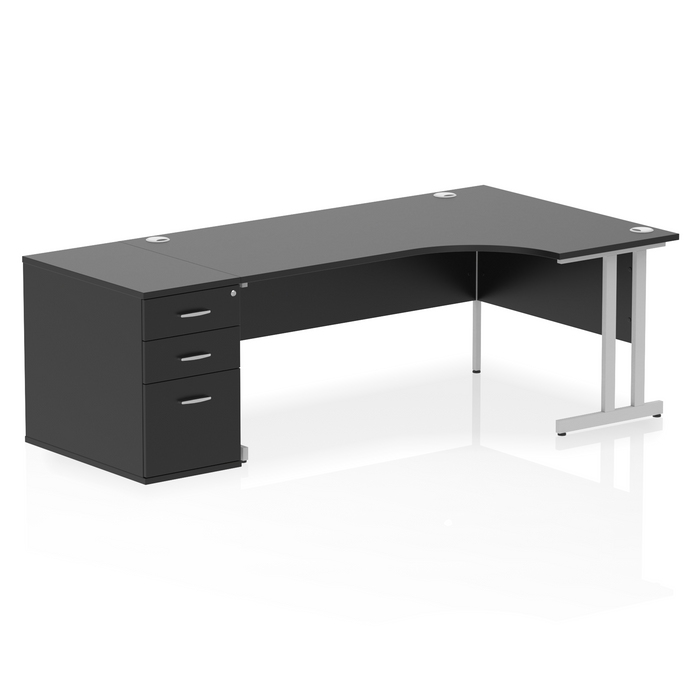 Impulse 1800mm Cantilever Right Crescent Desk Workstation