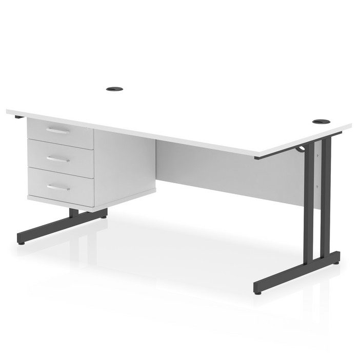 OE - Impulse 1600mm Cantilever Straight Desk With Single Fixed Pedestal