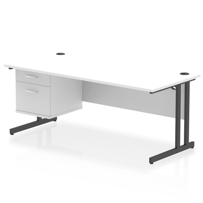 OE - Impulse 1800mm Cantilever Straight Desk With Single Fixed Pedestal