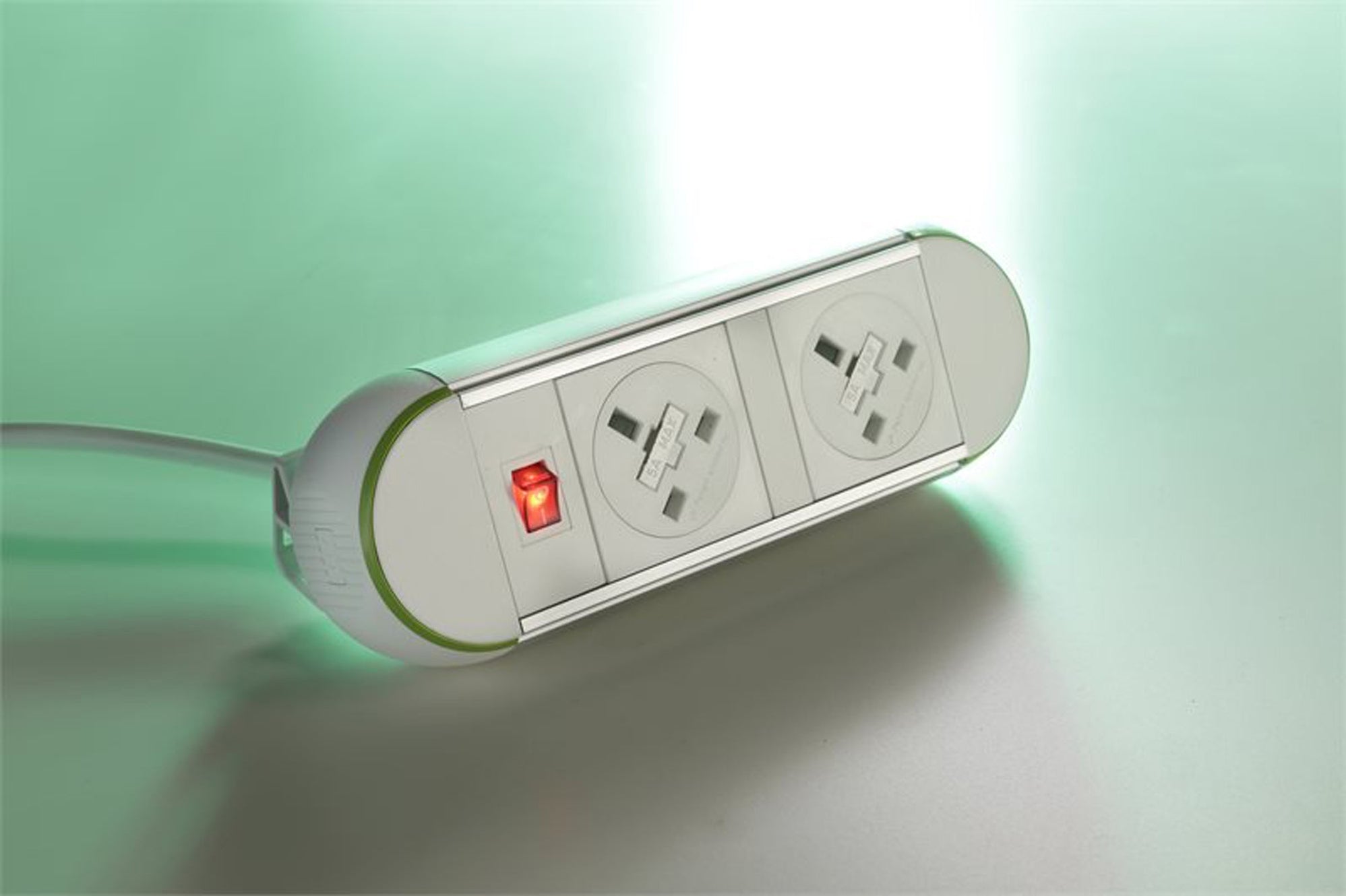 Impulse Desktop Module 2 x 3.15A UK Sockets, 1 x Neon Switch, 1 x 500m ...