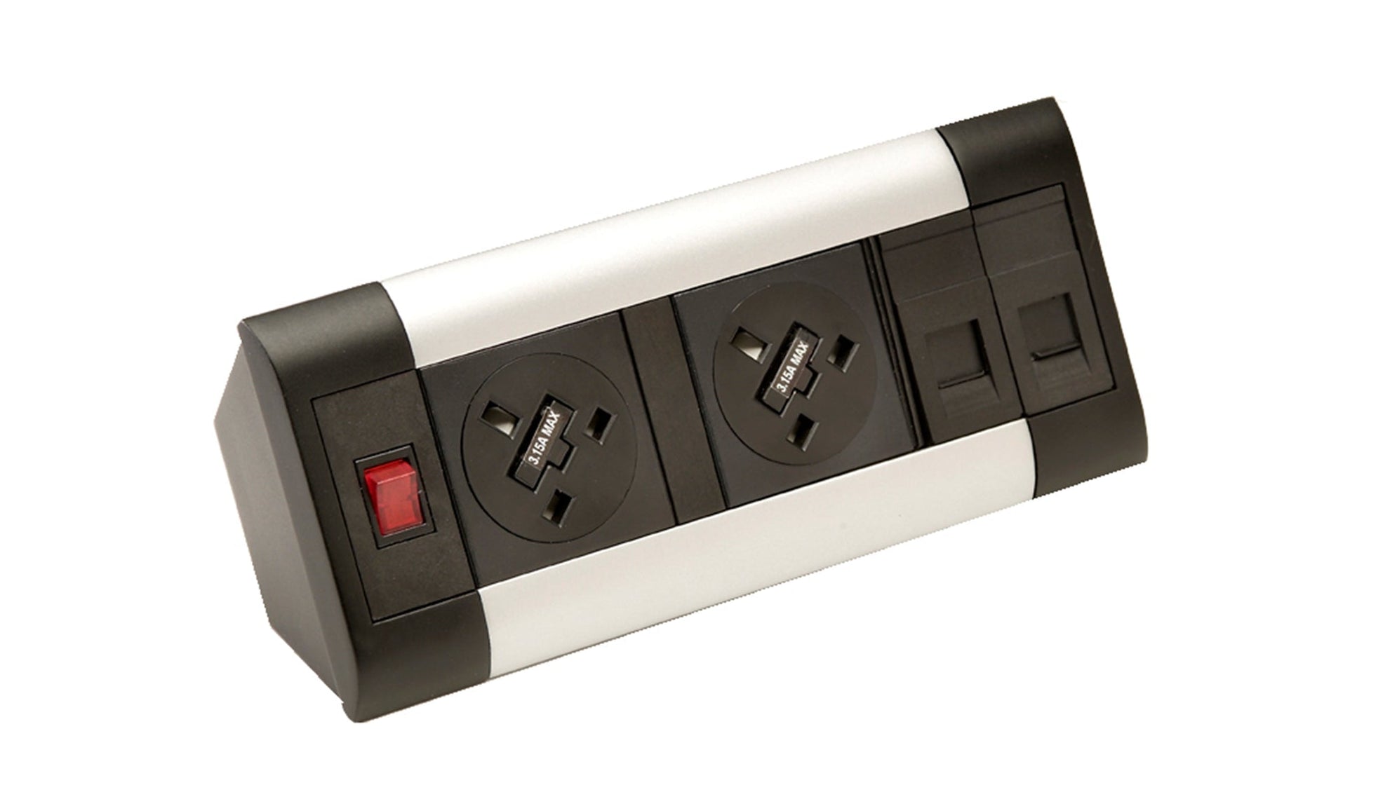 Impulse Desktop Module 2 x 3.15A UK Sockets, 1 x Neon Switch, 1 x 500m ...