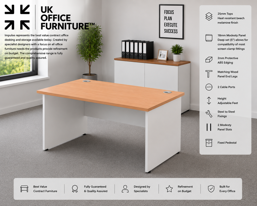 OE - Impulse 1000mm Straight Desk Panel End Leg Two Tone