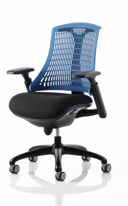 Flex Medium Back Black Frame Task Operator Office Chair with Arms