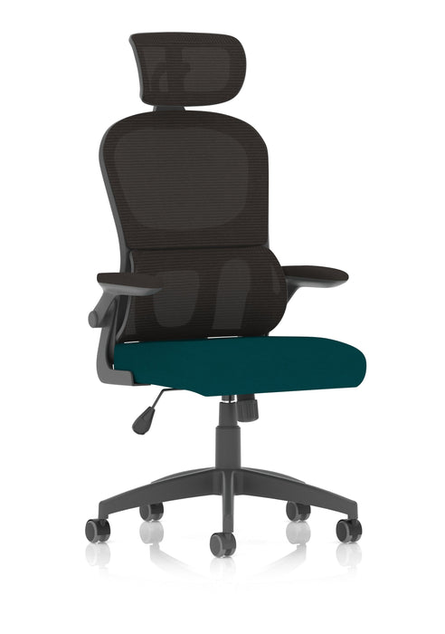 Iris Task Operator Mesh Back Fabric Seat With Headrest