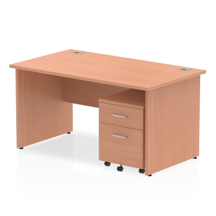 EE - Impulse Panel End Straight Desk With Mobile Pedestal