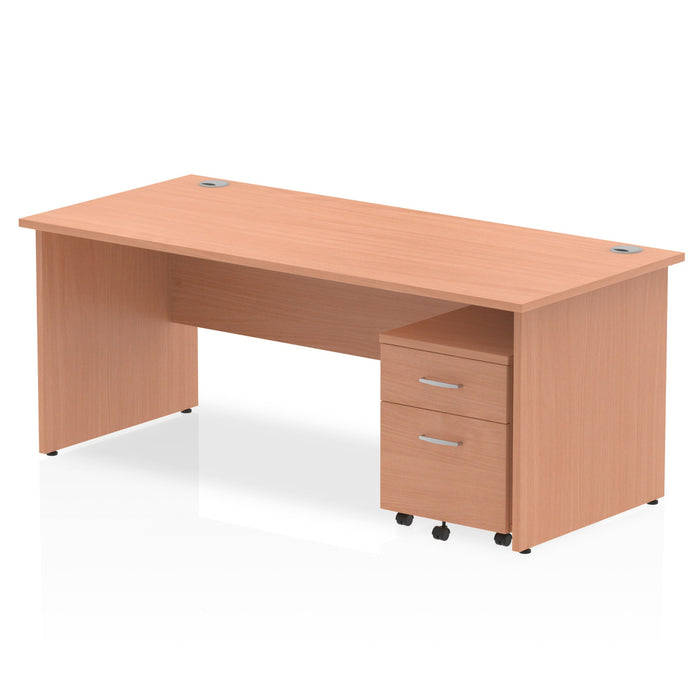 EE - Impulse Panel End Straight Desk With Mobile Pedestal
