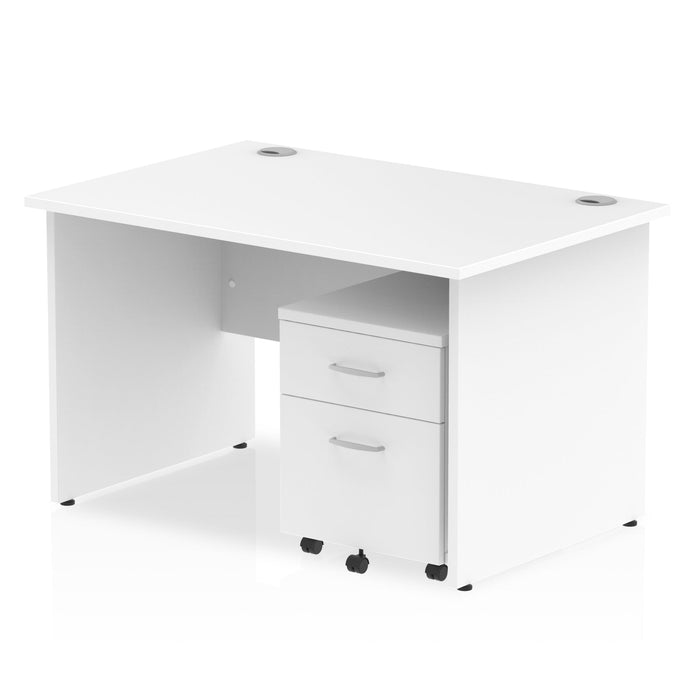 EE - Impulse Panel End Straight Desk With Mobile Pedestal