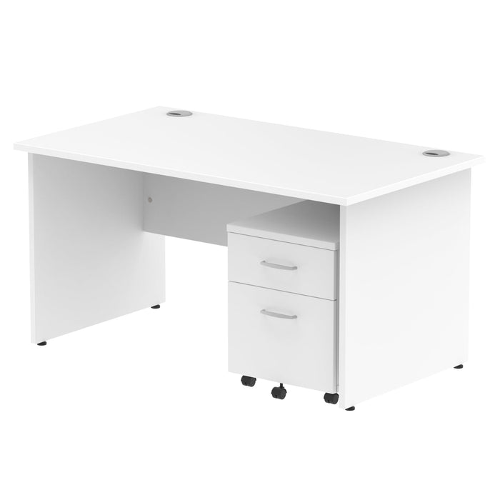 OE - Impulse Panel End Straight Desk With Mobile Pedestal