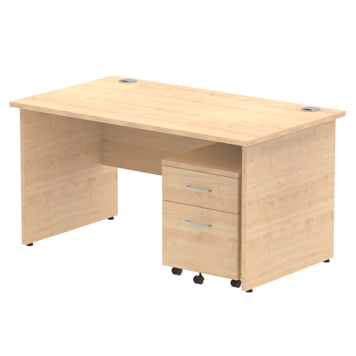 EE - Impulse Panel End Straight Desk With Mobile Pedestal