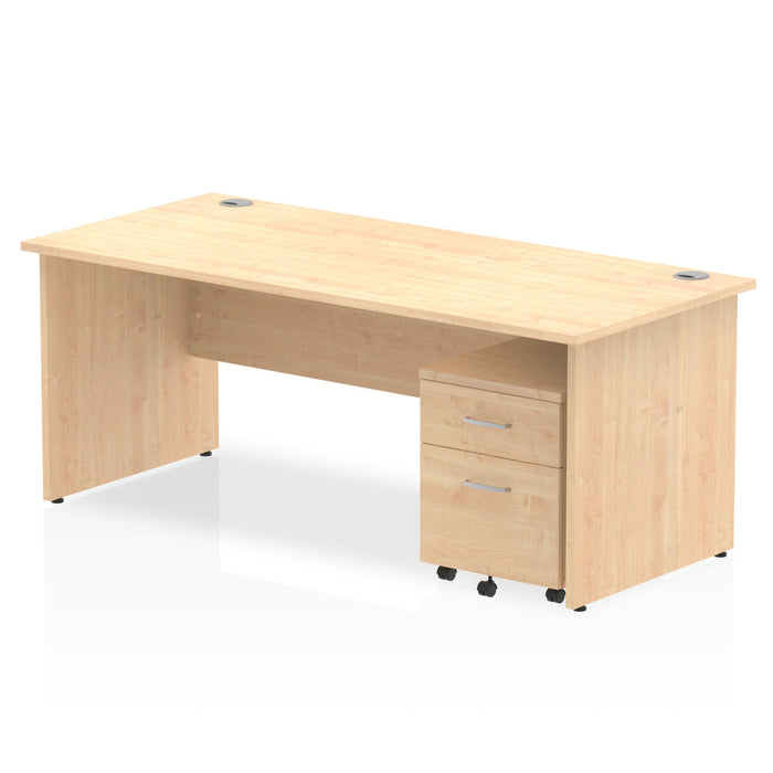 EE - Impulse Panel End Straight Desk With Mobile Pedestal