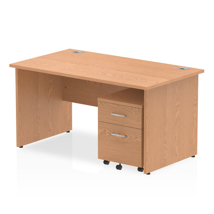 EE - Impulse Panel End Straight Desk With Mobile Pedestal