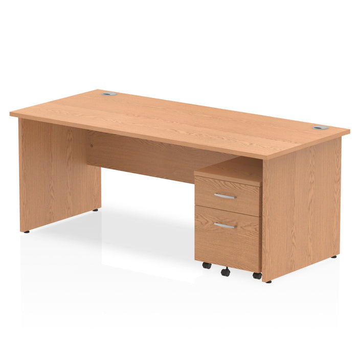 EE - Impulse Panel End Straight Desk With Mobile Pedestal