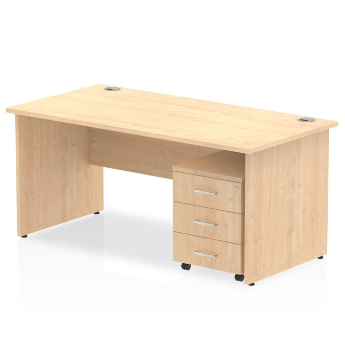 OE - Impulse Panel End Straight Desk With Mobile Pedestal