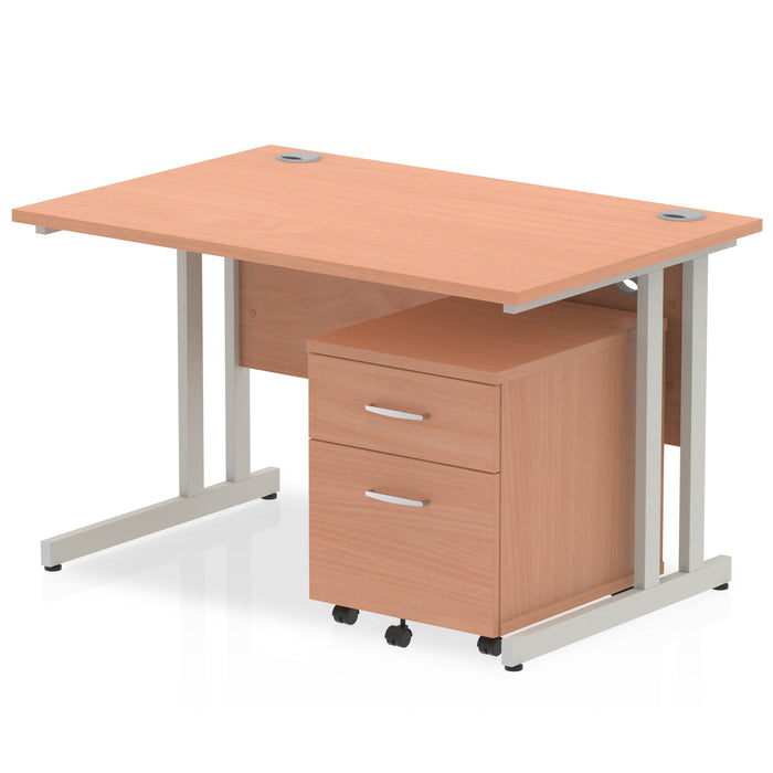 EE - Impulse 1200mm Cantilever Straight Desk With Mobile Pedestal