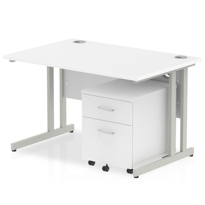 OE - Impulse 1200mm Cantilever Straight Desk With Mobile Pedestal