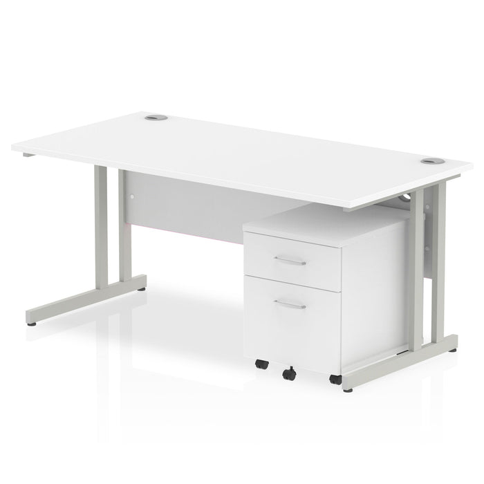 EE - Impulse 1600mm Cantilever Straight Desk With Mobile Pedestal