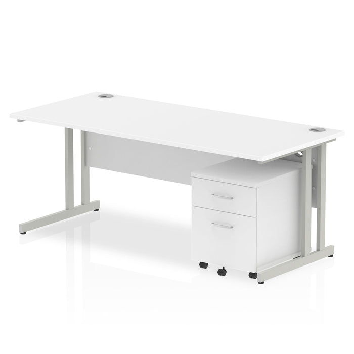 OE - Impulse 1800mm Cantilever Straight Desk With Mobile Pedestal