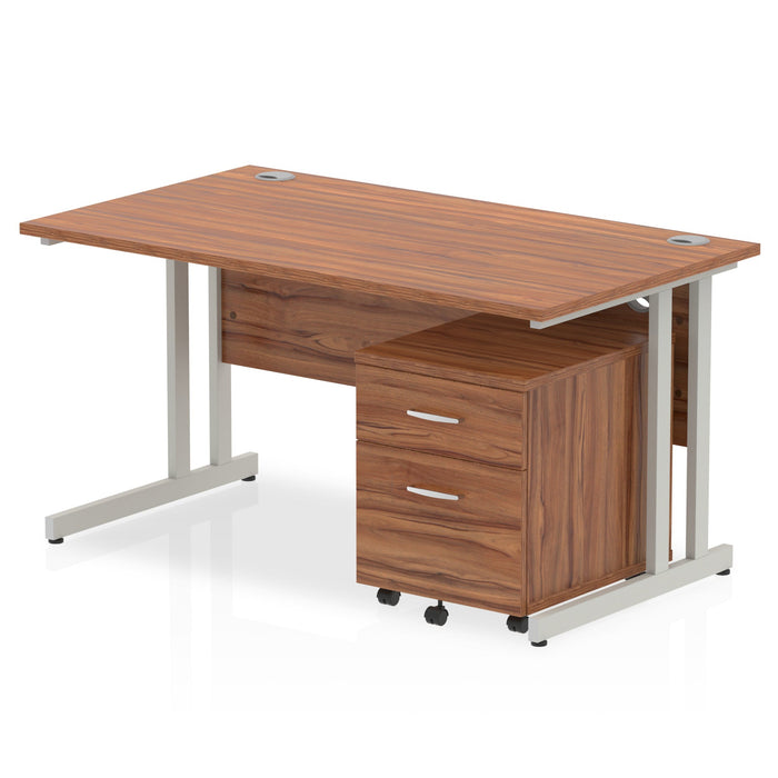 EE - Impulse 1400mm Cantilever Straight Desk With Mobile Pedestal