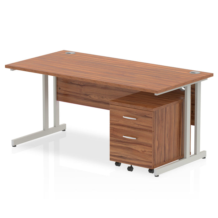 OE - Impulse 1600mm Cantilever Straight Desk With Mobile Pedestal