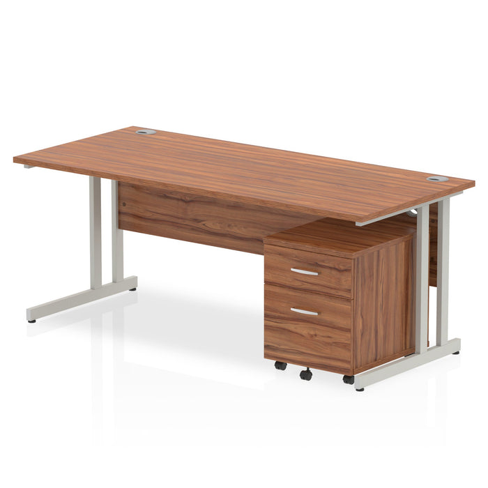 EE - Impulse 1800mm Cantilever Straight Desk With Mobile Pedestal