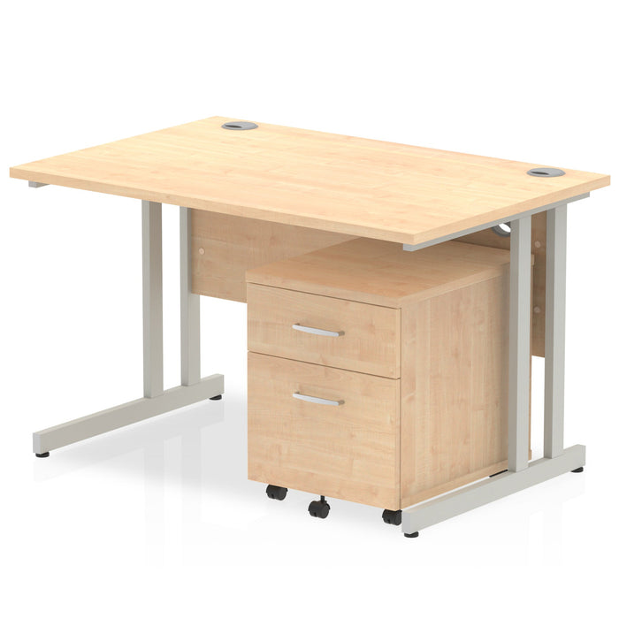 EE - Impulse 1200mm Cantilever Straight Desk With Mobile Pedestal