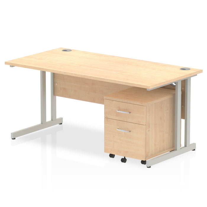 OE - Impulse 1600mm Cantilever Straight Desk With Mobile Pedestal