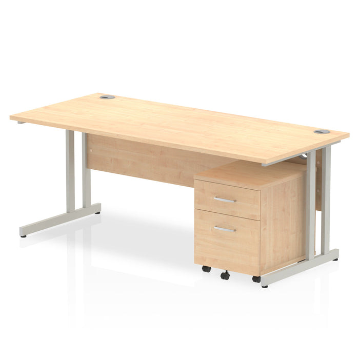 OE - Impulse 1800mm Cantilever Straight Desk With Mobile Pedestal