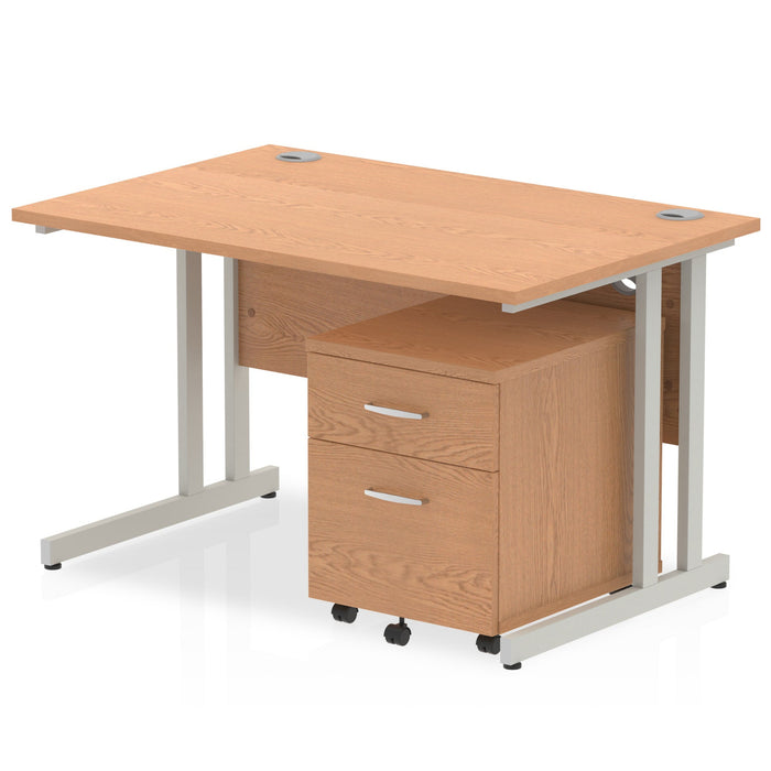 EE - Impulse 1200mm Cantilever Straight Desk With Mobile Pedestal