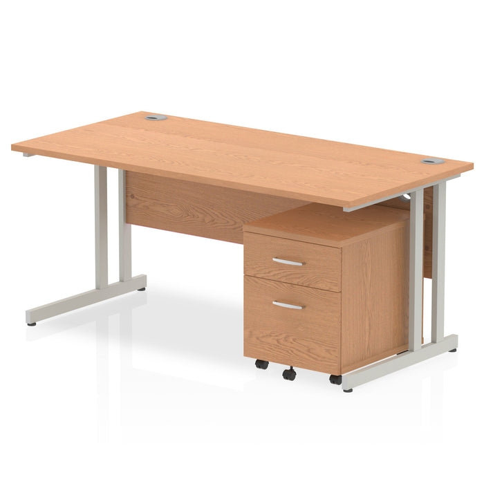 EE - Impulse 1600mm Cantilever Straight Desk With Mobile Pedestal