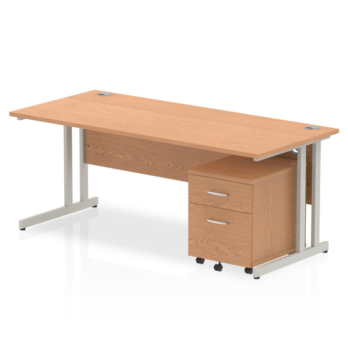 EE - Impulse 1800mm Cantilever Straight Desk With Mobile Pedestal
