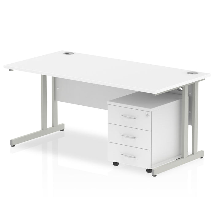 OE - Impulse 1200mm Cantilever Straight Desk With Mobile Pedestal