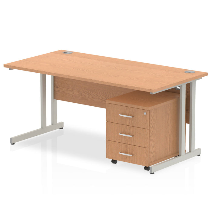 OE - Impulse 1400mm Cantilever Straight Desk With Mobile Pedestal