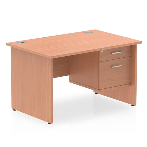 Impulse Panel End Straight Desk With Fixed Pedestal