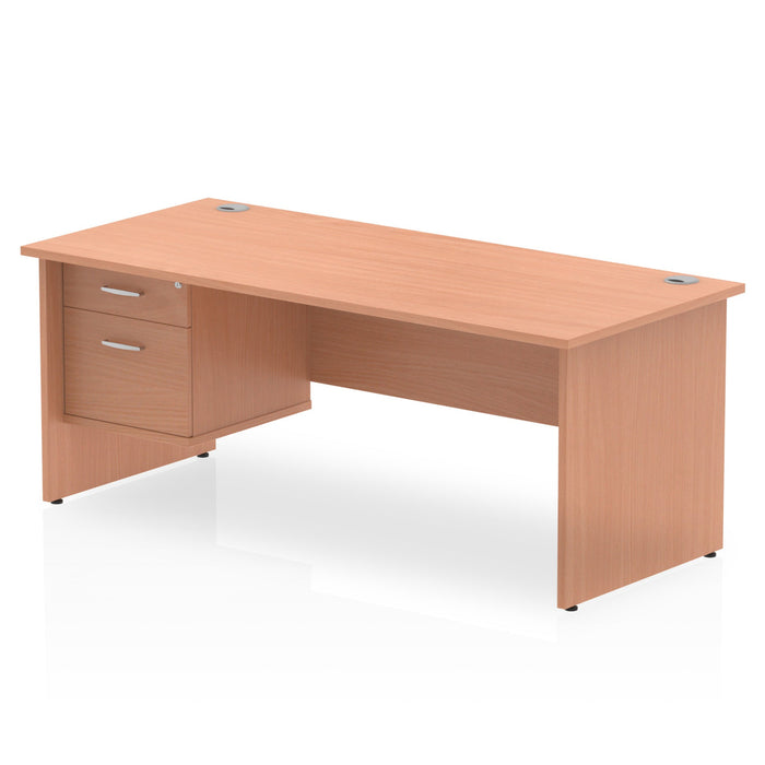 EE - Impulse 1800mm Panel End Straight Desk With Single Fixed Pedestal