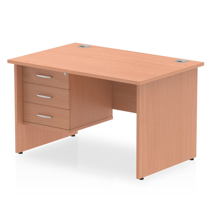 EE - Impulse 1200mm Panel End Straight Desk With Single Fixed Pedestal