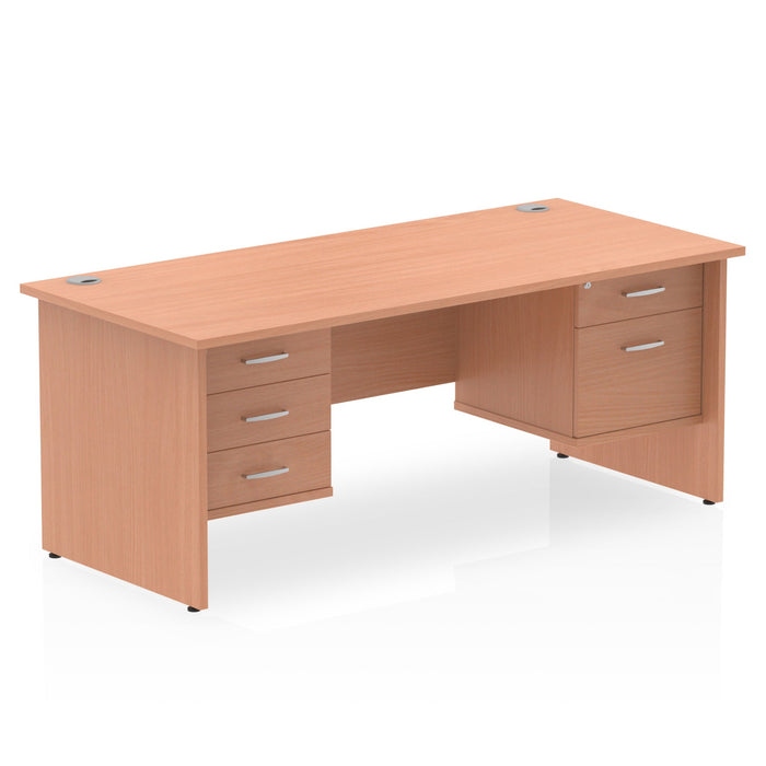 Impulse 1800mm Panel End Straight Desk With Two Fixed Pedestal