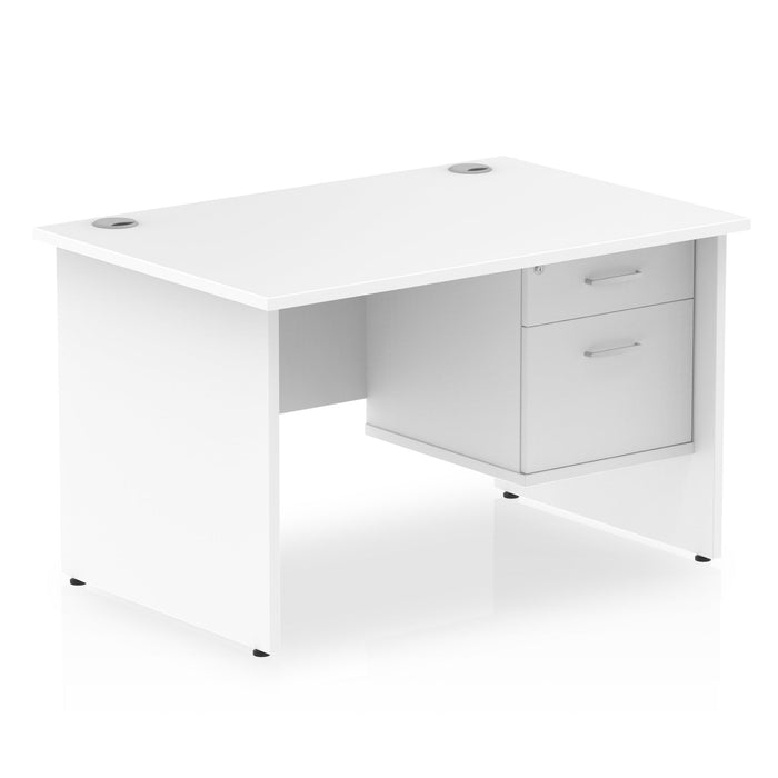 Impulse Panel End Straight Desk With Fixed Pedestal