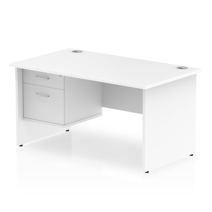 EE - Impulse 1400mm Panel End Straight Desk With Single Fixed Pedestal