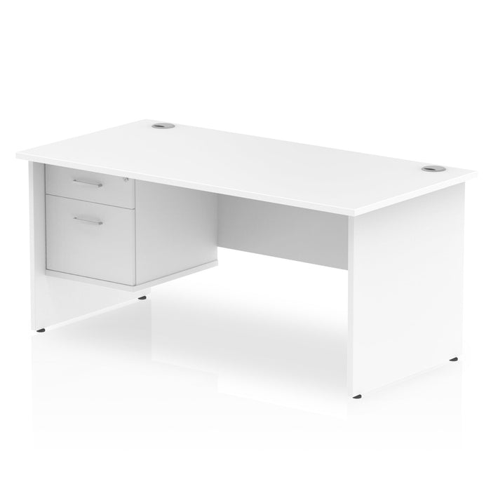EE - Impulse 1600mm Panel End Straight Desk With Single Fixed Pedestal