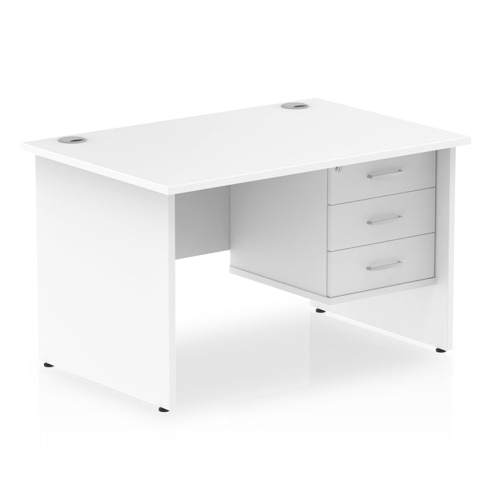 Impulse Panel End Straight Desk With Fixed Pedestal