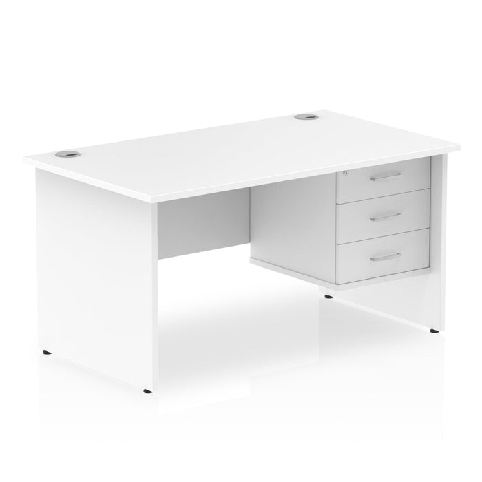 Impulse Panel End Straight Desk With Fixed Pedestal