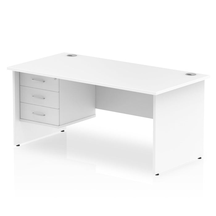 EE - Impulse 1600mm Panel End Straight Desk With Single Fixed Pedestal