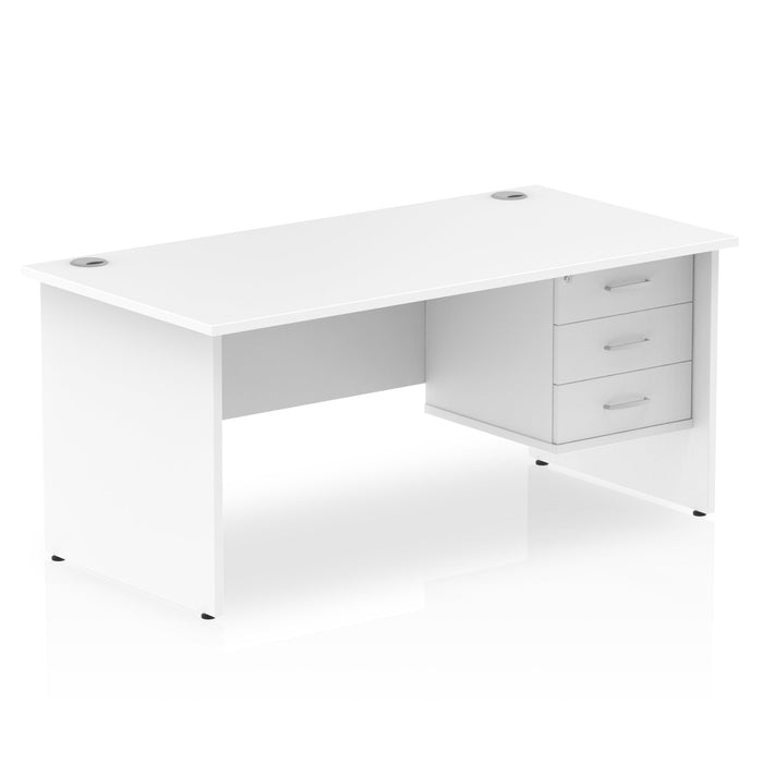 OE - Impulse 1600mm Panel End Straight Desk With Single Fixed Pedestal
