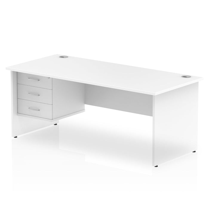 EE - Impulse 1800mm Panel End Straight Desk With Single Fixed Pedestal