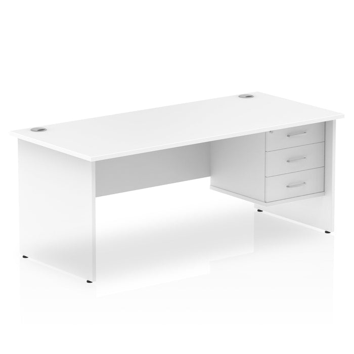 Impulse Panel End Straight Desk With Fixed Pedestal