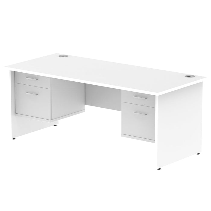 Impulse Panel End Straight Desk With Fixed Pedestal