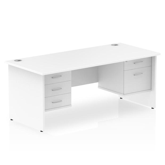 Impulse Panel End Straight Desk With Fixed Pedestal