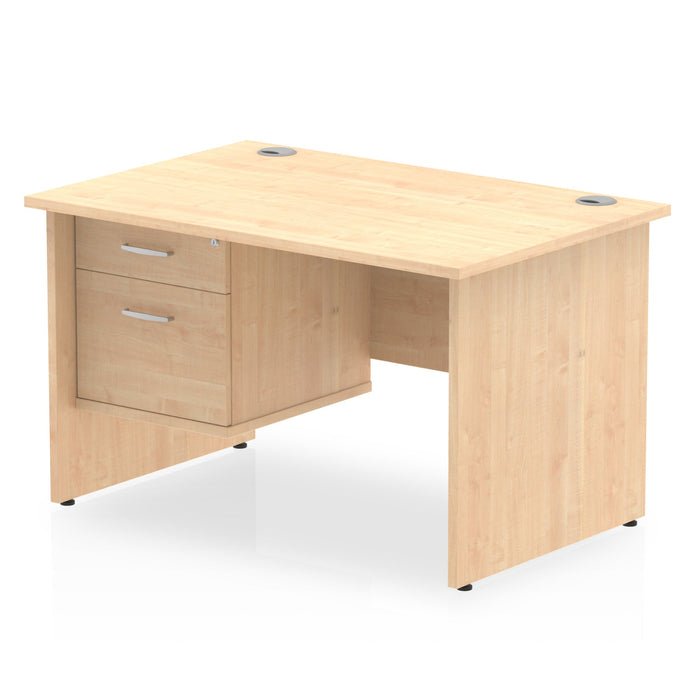 EE - Impulse 1200mm Panel End Straight Desk With Single Fixed Pedestal