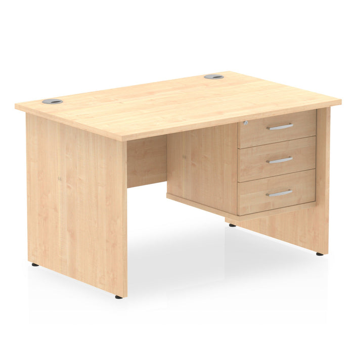 Impulse Panel End Straight Desk With Fixed Pedestal