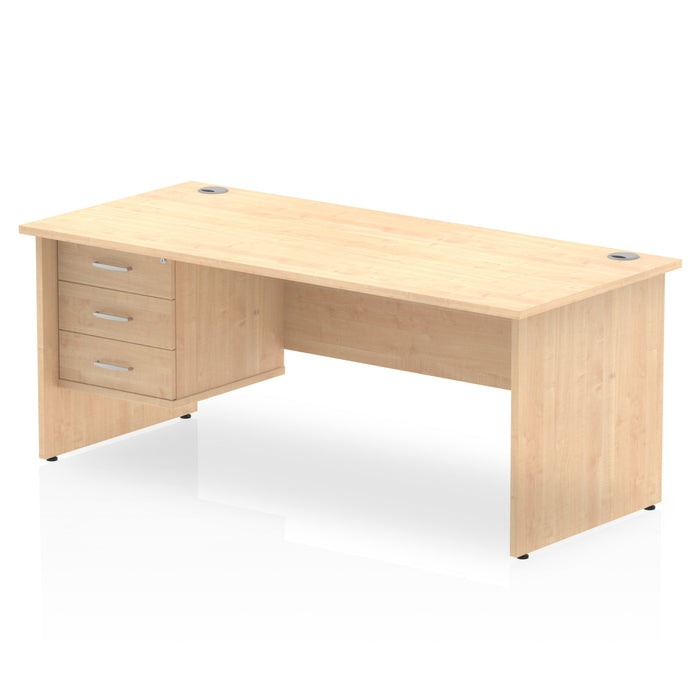 EE - Impulse 1800mm Panel End Straight Desk With Single Fixed Pedestal